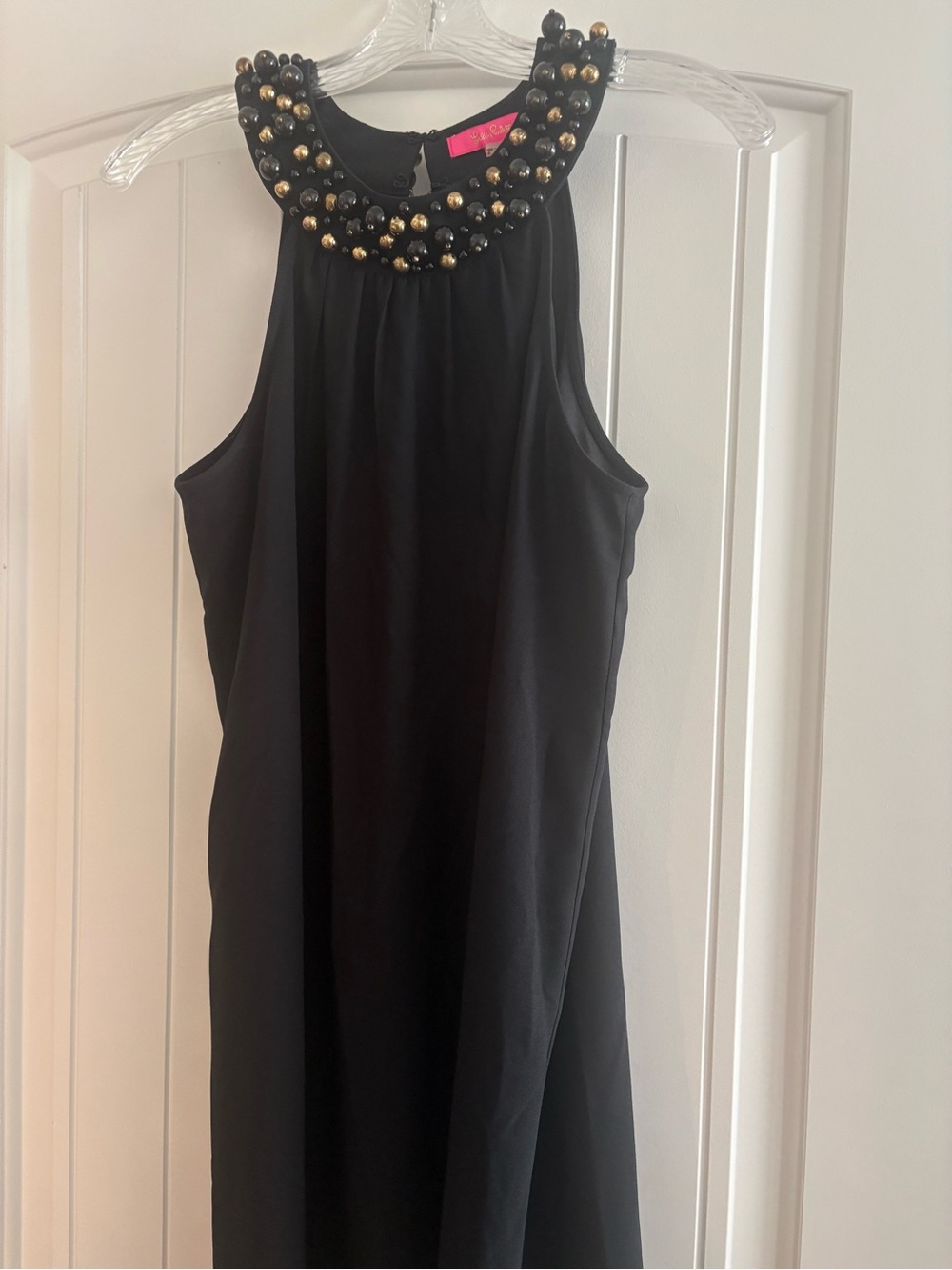 Rebecca Taylor Black Strapless Beaded-Neck Dress